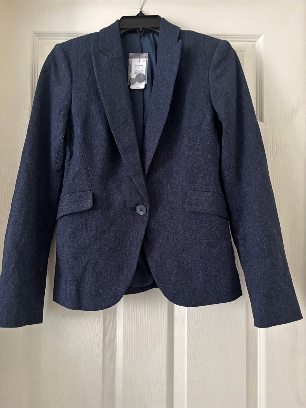 Express Women's Navy Single-Button Blazer
